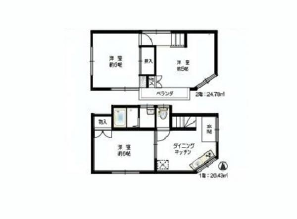 Floor plan. 16.8 million yen, 3DK, Land area 43.93 sq m , Building area 51.21 sq m