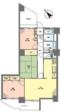 Floor plan. 3LDK, Price 20,900,000 yen, Occupied area 74.04 sq m , Balcony area 9.51 sq m of Mato