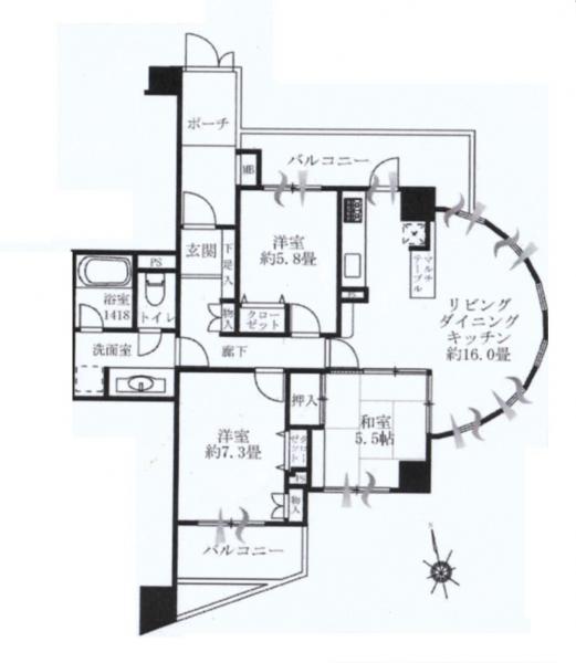 Floor plan. 3LDK, Price 27,800,000 yen, Occupied area 78.88 sq m , Balcony area 14.49 sq m