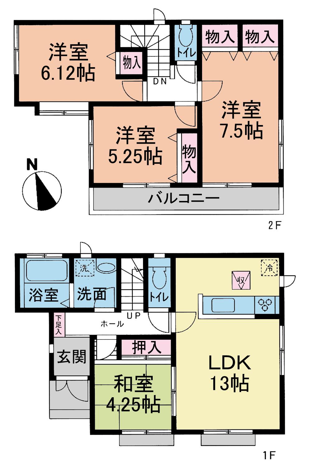 Floor plan. (C Building), Price 33,900,000 yen, 4LDK, Land area 83.17 sq m , Building area 86.94 sq m