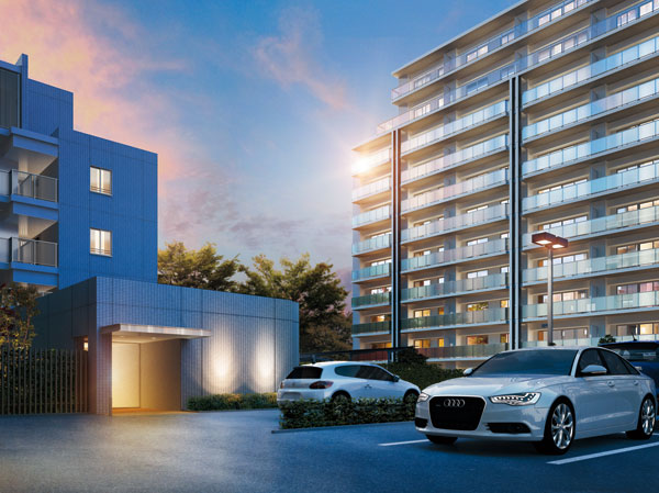 Shared facilities.  [On-site parking of all vehicles flat postfix expression] All cars flat postfix expression parking lot that could be because it is the site of the room is, Also supports RV cars and high roof vehicles. 110 units in Urban Square, Secure the 97 cars of the parking spaces in the season Square. (Season Square driveway Rendering)