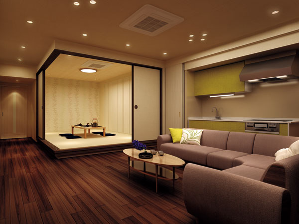Shared facilities.  [Guest Room (in the season Square)] Such as friends and relatives, Available in elegant guest room where you can staying in guest. Since the spacious are also secured Japanese-style space in space you can relax leisurely Contact. (Guest room Rendering)
