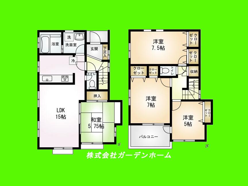 Floor plan. 36,800,000 yen, 4LDK, Land area 95 sq m , Building area 94.4 sq m ■ With loft, With floor heating, Seismic grade tertiary acquisition. Day boasts of warm house. Also it has a popular bathroom ventilation dryer ■