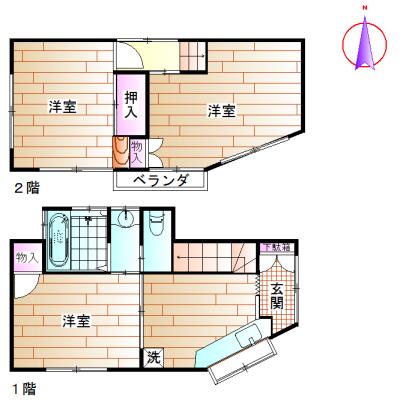 Floor plan. 15.8 million yen, 3DK, Land area 43.92 sq m , Building area 51.21 sq m