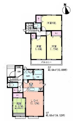 Floor plan. (A), Price 26,900,000 yen, 4LDK, Land area 87 sq m , Building area 89.32 sq m