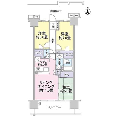 Floor plan. Footprint: 72.20m2 / Second floor ・ Is a south-facing room