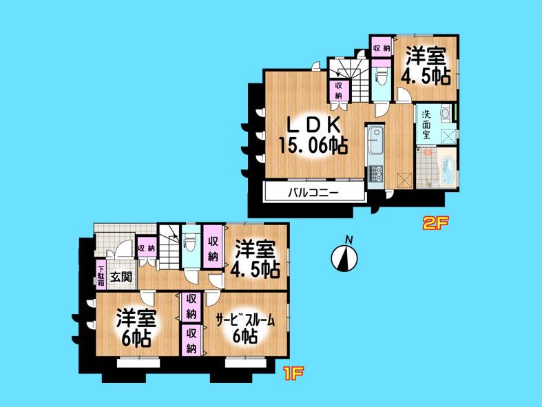 Floor plan. 29,800,000 yen, 4LDK, Land area 83.09 sq m , Building area 86.63 sq m  , Yes Car space ◆  Weekdays, It is possible your visit. Contact us, Free dial  [ 0120-40-4771 ]  Until. Nearby properties also will introduce Adachi. First, Please contact us