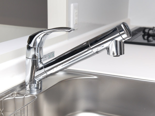 Kitchen.  [Water purifier integrated shower faucet] Available delicious water.