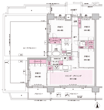 Floor: 4LDK, occupied area: 84.73 sq m
