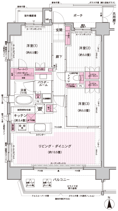 Floor: 3LDK, occupied area: 73.46 sq m