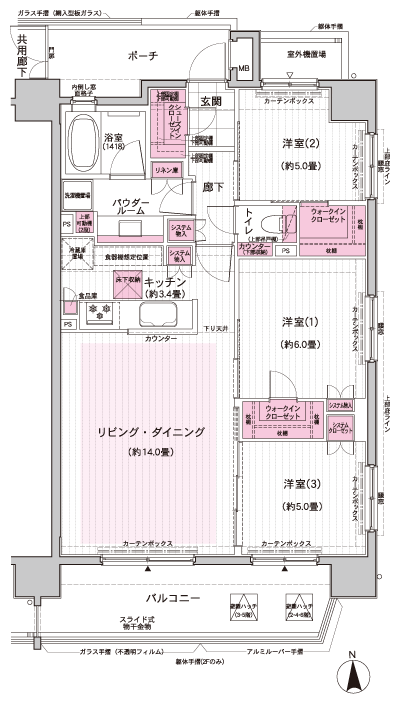 Floor: 3LDK, occupied area: 75.17 sq m