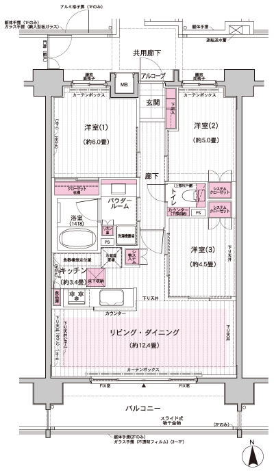 Floor: 3LDK, occupied area: 68.17 sq m