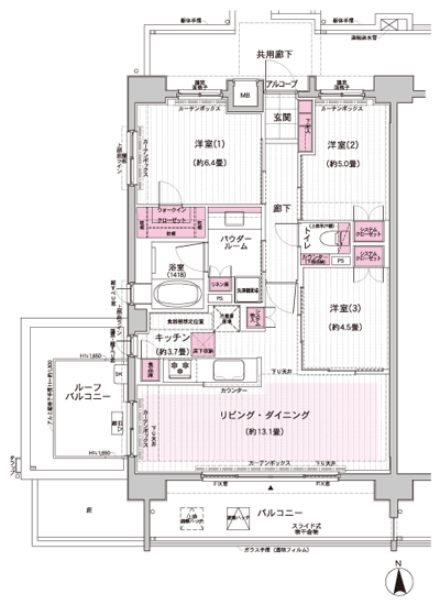 Floor: 3LDK, occupied area: 72.55 sq m