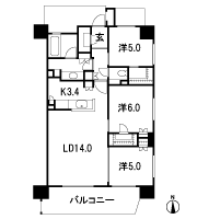 Floor: 3LDK, occupied area: 75.17 sq m