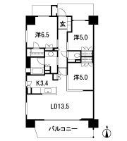 Floor: 3LDK, occupied area: 73.46 sq m