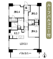 Floor: 3LDK, occupied area: 72.55 sq m