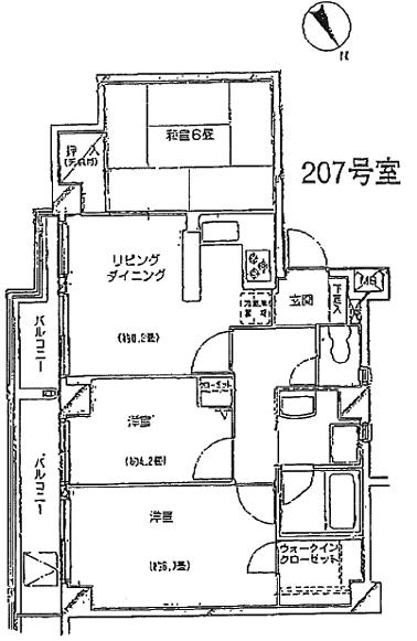 Floor plan. 3LDK, Price 19,800,000 yen, Occupied area 55.24 sq m , Balcony area 7.43 sq m floor plan
