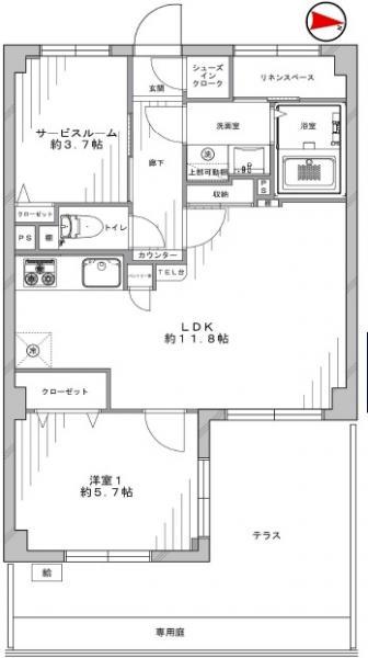 Floor plan. 1LDK+S, Price 13,780,000 yen, Occupied area 50.11 sq m