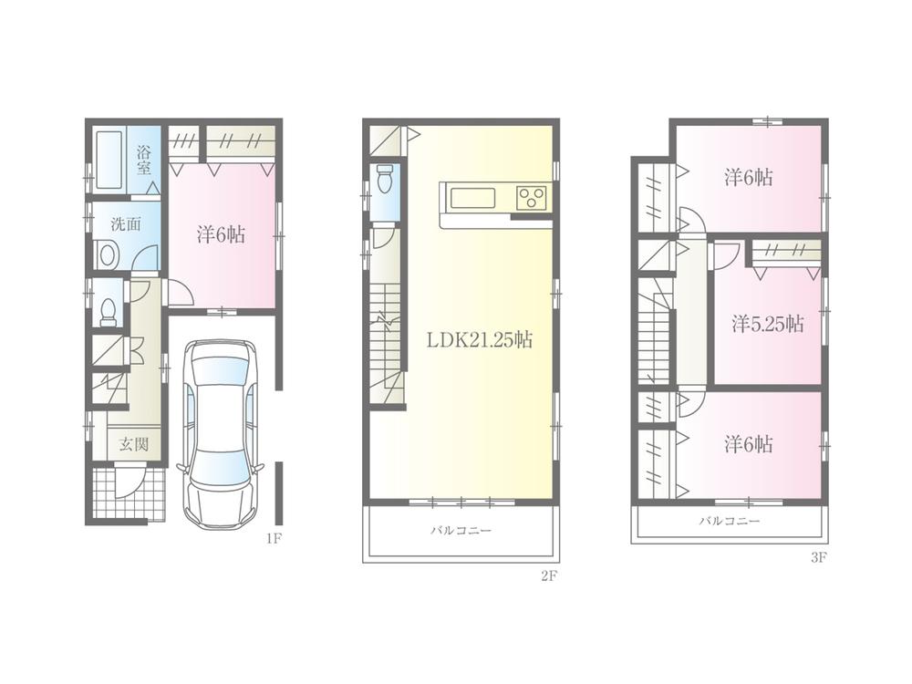 Floor plan. (22 Building), Price 40,800,000 yen, 4LDK, Land area 75.04 sq m , Building area 122.71 sq m