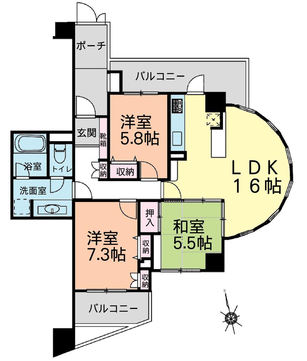Floor plan. 3LDK, Price 27,800,000 yen, Occupied area 78.88 sq m , Balcony area 14.49 sq m