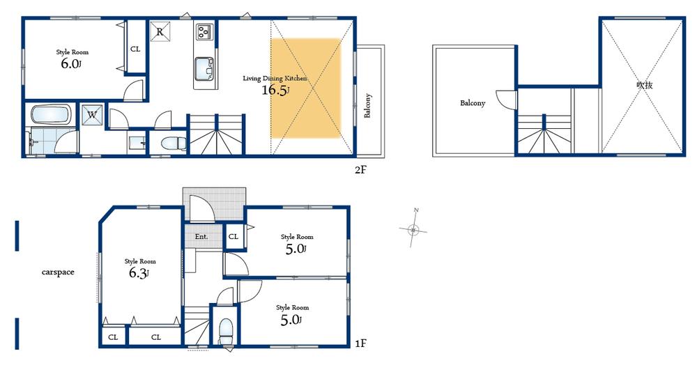 Floor plan. (B Building), Price 36,800,000 yen, 4LDK, Land area 70.02 sq m , Building area 100.33 sq m