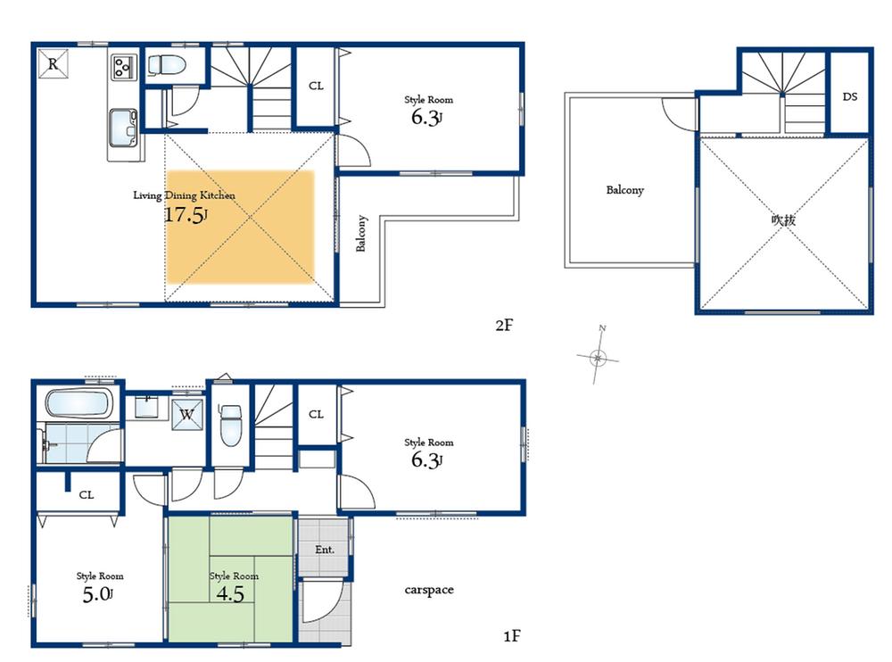 Floor plan. (C Building), Price 35,800,000 yen, 4LDK, Land area 75 sq m , Building area 91.42 sq m