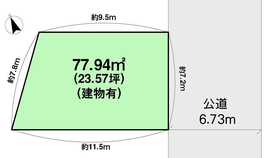 Compartment figure. Land price 23.5 million yen, Land area 77.94 sq m