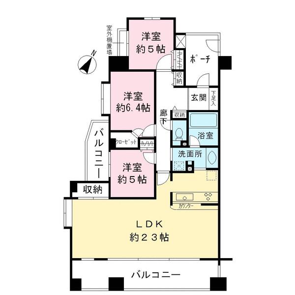 Floor plan. 3LDK, Price 35,800,000 yen, Occupied area 90.44 sq m