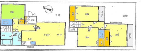 Floor plan. 28.8 million yen, 4LDK, Land area 80.01 sq m , Building area 86.94 sq m