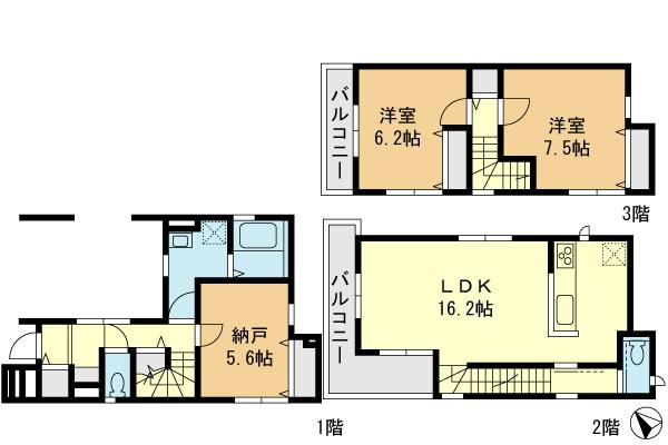 Floor plan. 26,800,000 yen, 2LDK+S, Land area 71.45 sq m , Building area 106.08 sq m
