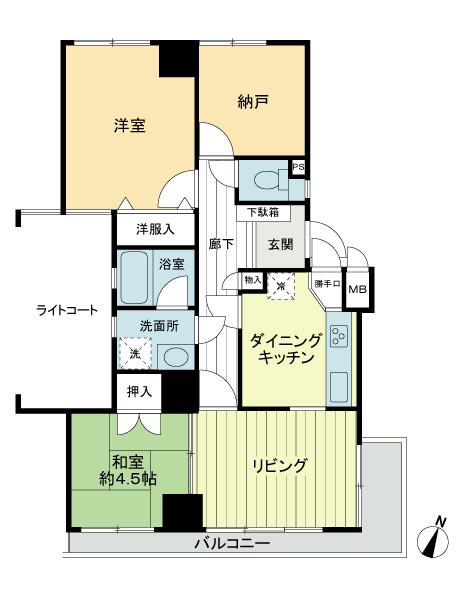 Floor plan. 2LDK + S (storeroom), Price 12.8 million yen, Occupied area 61.78 sq m , Balcony area 6.56 sq m