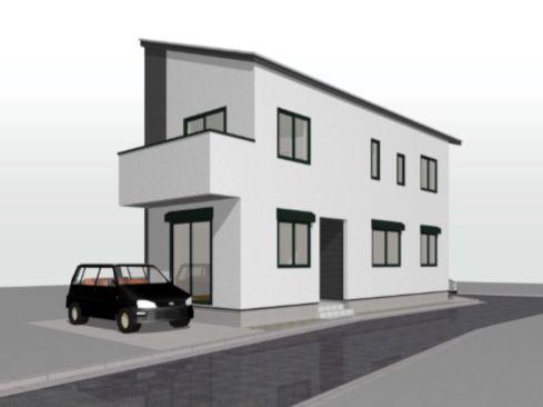 Rendering (appearance). Use of natural solid wood flooring ※ Wooden 2 × 4 Itopia home construction ※ Parking 2 cars (one standard-sized car, Light one)