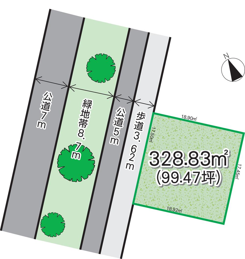 Compartment figure. Land price 59,800,000 yen, Land area 328.83 sq m