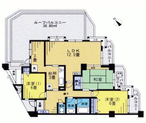 Floor plan. 3LDK, Price 20.8 million yen, Footprint 85.6 sq m