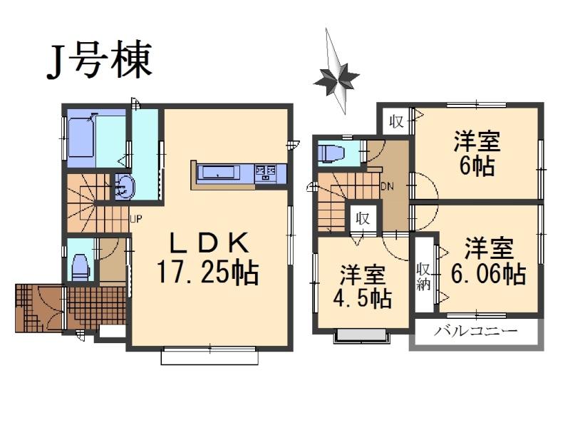 Floor plan. (J Building), Price 28.8 million yen, 3LDK, Land area 103.57 sq m , Building area 80.11 sq m