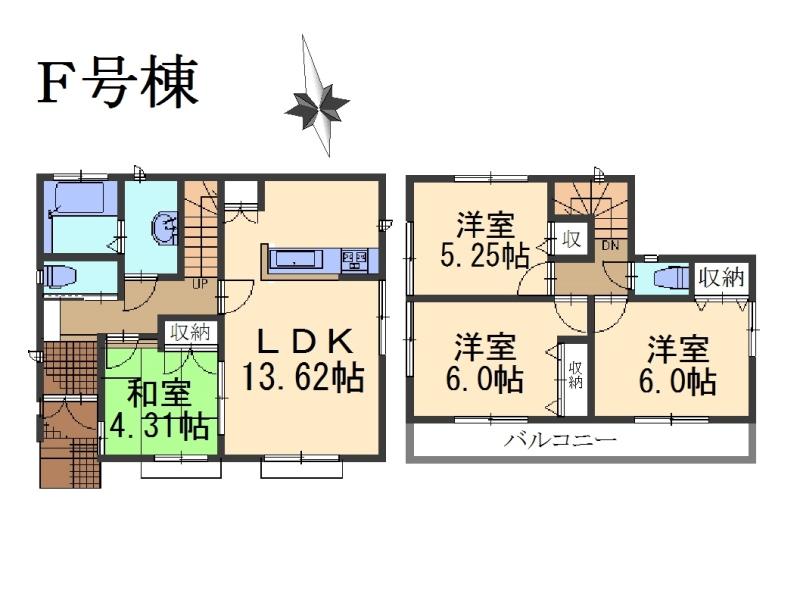 Floor plan. (F Building), Price 35,800,000 yen, 4LDK, Land area 86.4 sq m , Building area 84.66 sq m