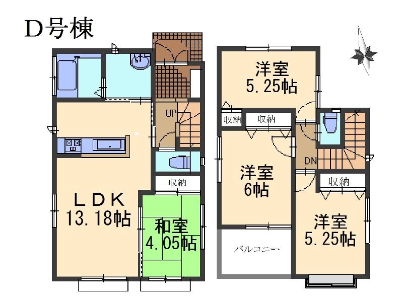 Floor plan. (D Building), Price 28.8 million yen, 4LDK, Land area 94.36 sq m , Building area 79.69 sq m