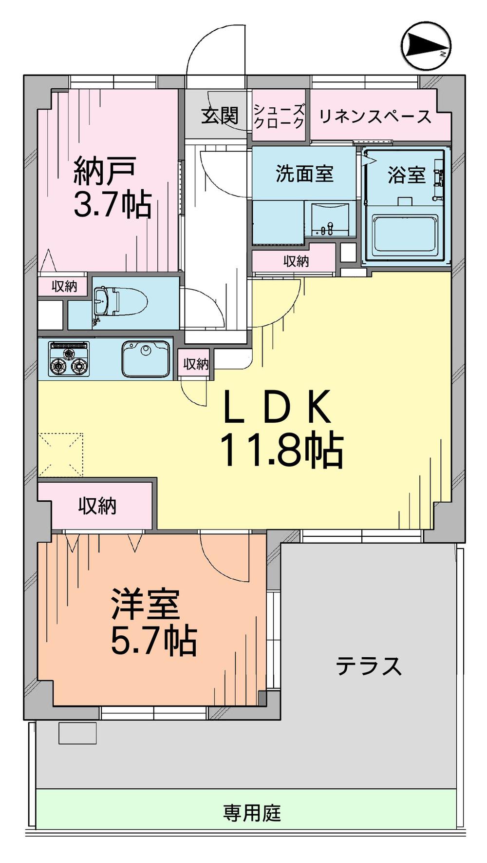 Floor plan. 1LDK + S (storeroom), Price 13,780,000 yen, Occupied area 50.11 sq m