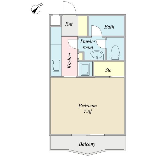 Floor plan. 1K, Price 7.7 million yen, Occupied area 25.53 sq m