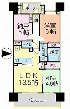 Floor plan. 2LDK + S (storeroom), Price 24.5 million yen, Occupied area 63.72 sq m , Balcony area 11.28 sq m