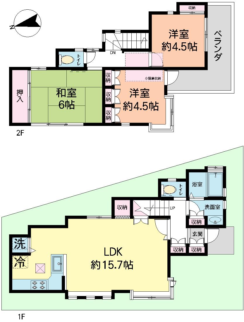 Floor plan. 17.8 million yen, 3LDK, Land area 66.13 sq m , Building area 75.56 sq m