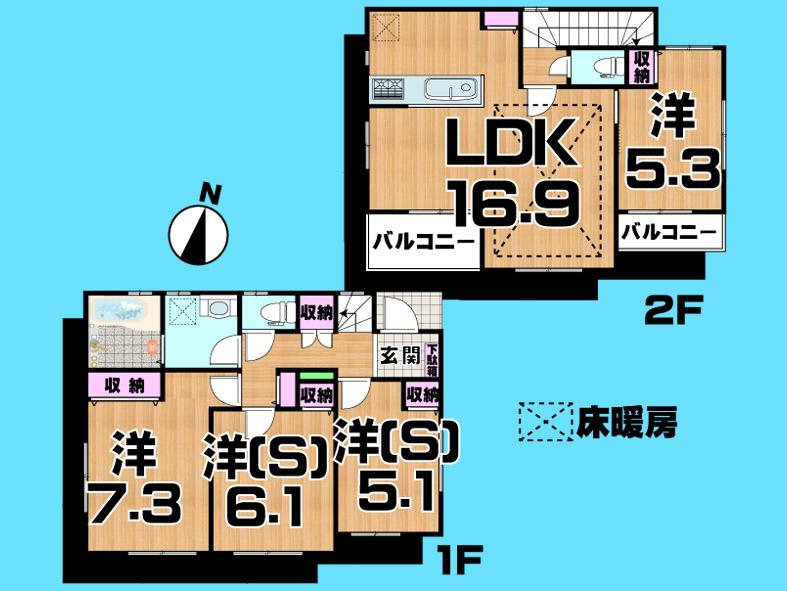 Floor plan. 33,800,000 yen, 4LDK, Land area 81.01 sq m , Building area 90.21 sq m  , Yes Car space ◆  Weekdays, It is possible your visit. Contact us, Free dial  [ 0120-40-4771 ]  Until. Nearby properties also will introduce Adachi. First, Please contact us