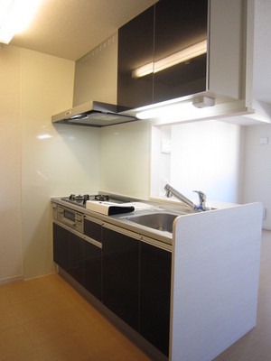 Kitchen. Counter Kitchen (3 burners gas stove ・ Grill with system kitchen