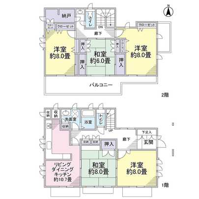 Floor plan. With 5LDK type + storeroom / All the living room facing south