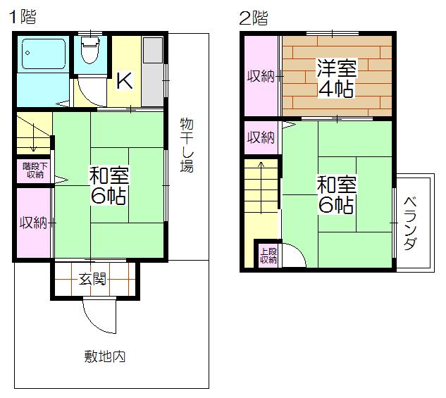 Floor plan. 13 million yen, 3K, Land area 47.08 sq m , Building area 44.61 sq m