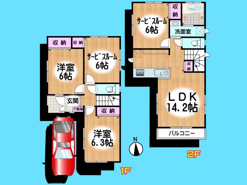 Floor plan. 37,800,000 yen, 4LDK, Land area 78.35 sq m , Building area 87.36 sq m  , Yes Car space ◆  Weekdays, It is possible your visit. Contact us, Free dial  [ 0120-40-4771 ]  Until. Nearby properties also will introduce Adachi. First, Please contact us