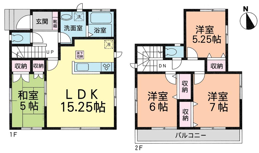 Floor plan. (A Building), Price 29,900,000 yen, 4LDK, Land area 88.04 sq m , Building area 92.73 sq m