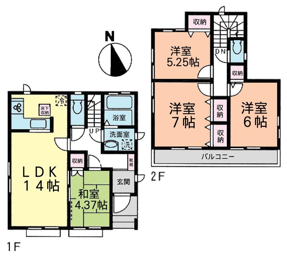 Floor plan. (C Building), Price 26,900,000 yen, 4LDK, Land area 88.04 sq m , Building area 88.6 sq m