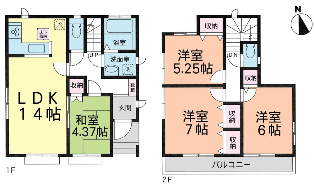 Floor plan. (F Building), Price 27,900,000 yen, 4LDK, Land area 88.04 sq m , Building area 88.6 sq m
