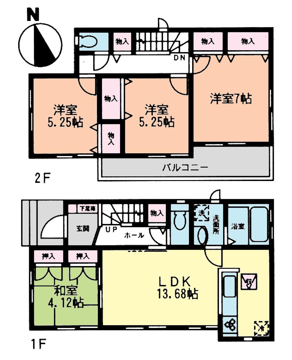 Floor plan. (Q Building), Price 28,900,000 yen, 4LDK, Land area 86.04 sq m , Building area 89.33 sq m